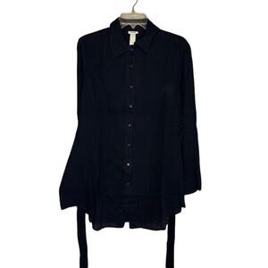 NWT Andie Resort Wear Corvo Black Gauze Swim Button Coverup Sz Medium